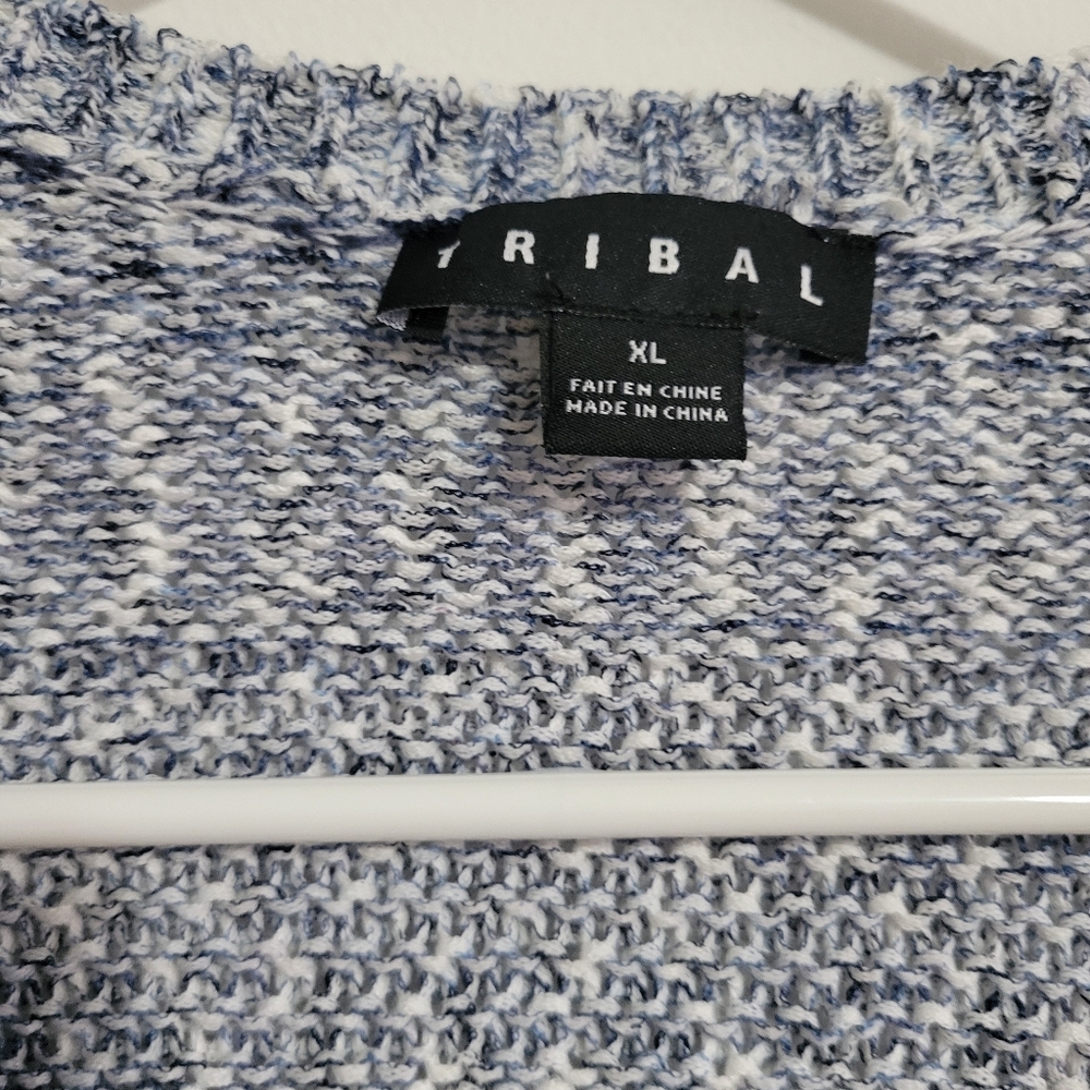 Women's Blue Knit Cardigan - Picture 2 of 7